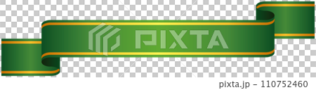 Single illustration of gradation ribbon with gold line 5 (green) Single illustration of gradation ribbon with gold line 5 (green) 110752460