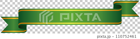 Single illustration of gradation ribbon with gold line 6 (green) Single illustration of gradation ribbon with gold line 6 (green) 110752461
