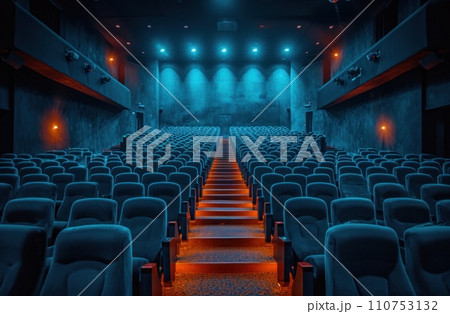 cinema in a dark building cinema 110753132
