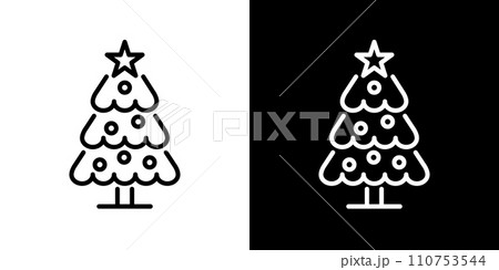クリスマスツリーアイコン 110753544