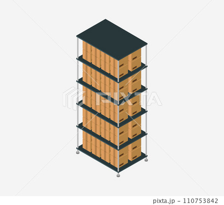 Isometric box shelves Isometric box shelves 110753842