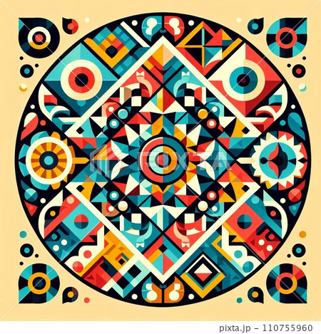 カラフルな幾何学模様 カラフルな幾何学模様 110755960