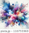 水彩画風、カラフルなテクスチャ背景 110755969