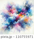 カラフルなテクスチャ背景、水彩画風 110755971