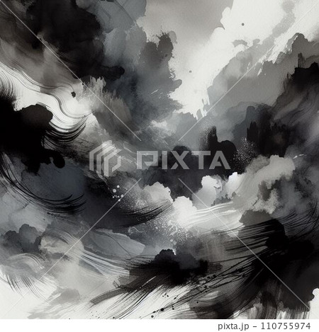 水墨画風の背景 110755974
