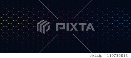 Abstract design element with geometric background of hexagons shape pattern 110756818