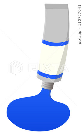 青い絵具を絞り出すイラスト 110757041