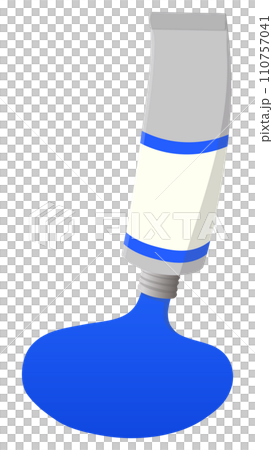 青い絵具を絞り出すイラスト 110757041