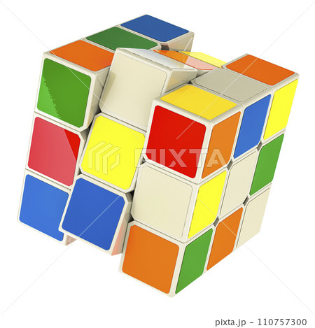 Magic Cube, Puzzle Cube, 3D rendering 110757300