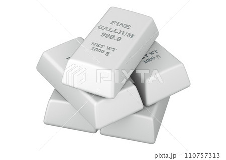 Gallium Ingots, 3D rendering Gallium Ingots, 3D rendering 110757313