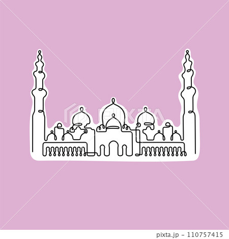 Sheikh Zayed Grand Mosque, Abu Dhabi illustration Sheikh Zayed Grand Mosque, Abu Dhabi illustration 110757415