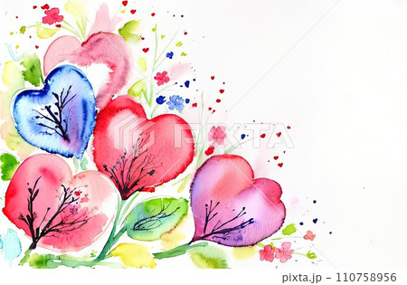 Valentines day watercolor abstract flowers pastel background banner. Perfect for Valentines Day card, romantic themed design, voucher, greeting card, wrapping paper. Concept love. Copy space. Valentines day watercolor abstract flowers pastel background banner. Perfect for Valentines Day card, romantic themed design, voucher, greeting card, wrapping paper. Concept love. Copy space. 110758956