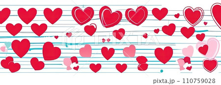 Valentines day flat abstract pink, red hearts pastel background banner. Perfect for Valentines Day card, romantic themed design, voucher, greeting card, wrapping paper. Concept love. Copy space. Valentines day flat abstract pink, red hearts pastel background banner. Perfect for Valentines Day card, romantic themed design, voucher, greeting card, wrapping paper. Concept love. Copy space. 110759028