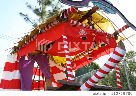 山﨑八幡宮秋季例大祭、山崎八幡宮、秋、祭り、2023年、山車、本山神事 110759786