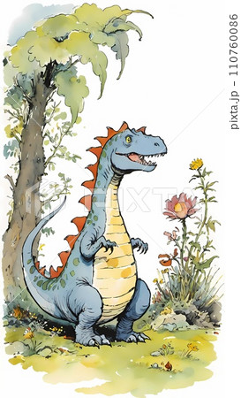 Cute dinosaur drawing cartoon artwork 110760086