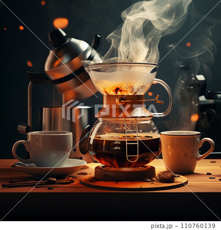 AI画像生成 淹れたてのコーヒー AI画像生成 淹れたてのコーヒー 110760139