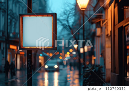 AI-generated content. Blank Street directional sign isolated. Generative AI 110760352