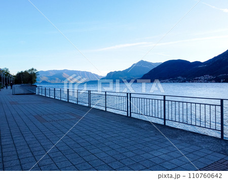 Picturesque landscape of a mountain range in the Northern Italy from Bellagio Picturesque landscape of a mountain range in the Northern Italy from Bellagio 110760642