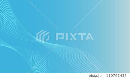 ライトブルーの流れる線の入ったシンプルな背景素材 110761435