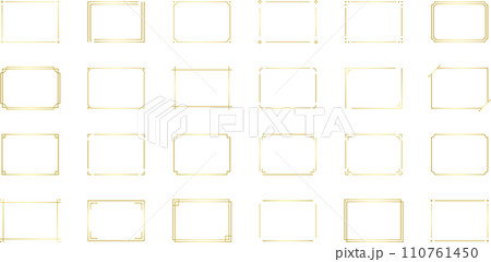ゴールドのシンプル横長フレームセット 110761450