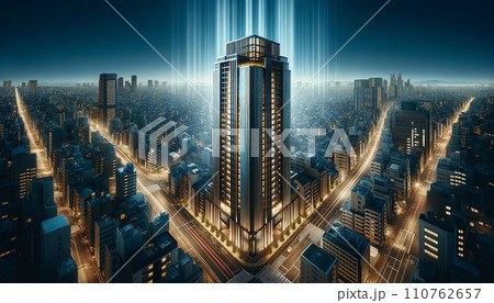 AI生成画像：建設中の新築マンション 110762657