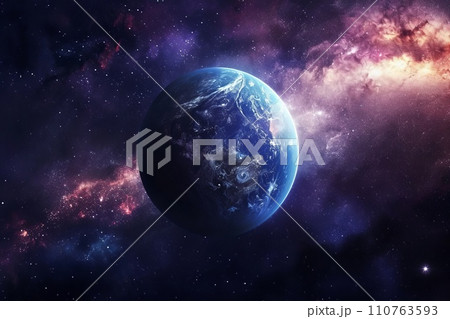 宇宙と地球　AI生成画像　AI画像 110763593