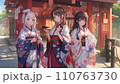 着物で観光を楽しむ若い女性 110763730