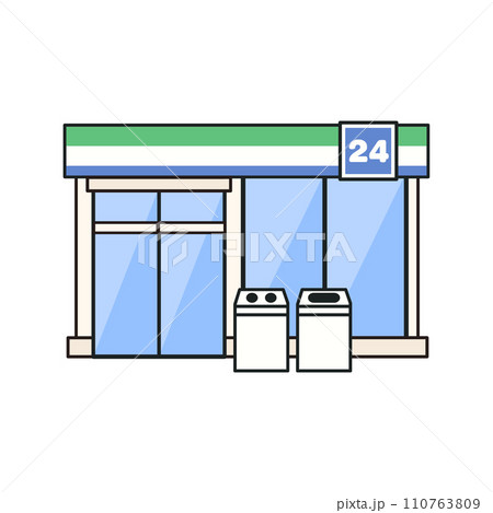 緑色のコンビニのイラスト 110763809