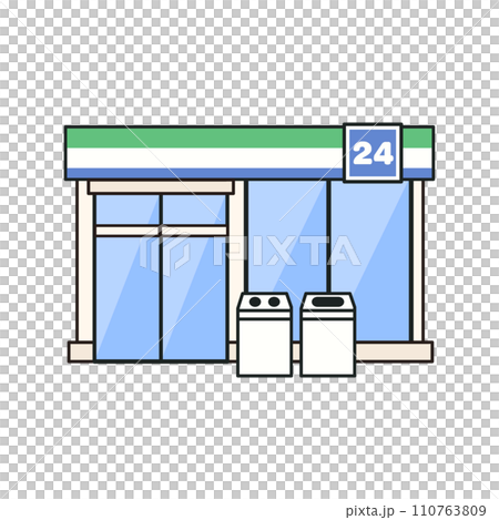 緑色のコンビニのイラスト 110763809