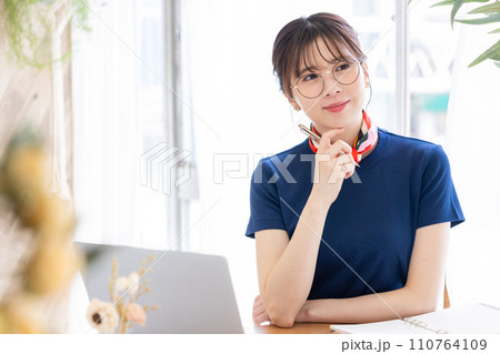 ビジネス パソコンで仕事をしている女性 ビジネス パソコンで仕事をしている女性 110764109