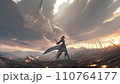 戦地に佇む女騎士 110764177