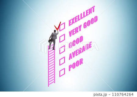 Opinion assessment concept with various options Opinion assessment concept with various options 110764264