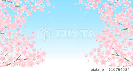 桜　和柄　水彩　背景	 110764384