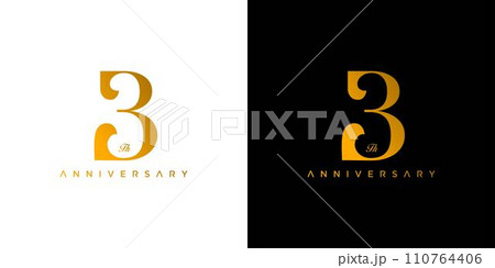 Modern and elegant number 3 logo design Modern and elegant number 3 logo design 110764406
