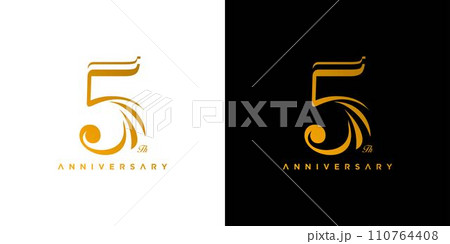 Modern and elegant number 5 logo design Modern and elegant number 5 logo design 110764408