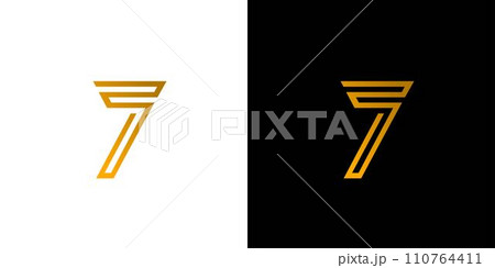 Modern and elegant number 7 logo design 110764411