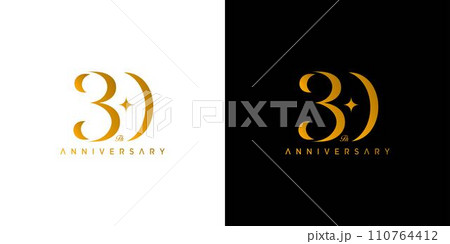 Modern and elegant number 30 logo design 110764412
