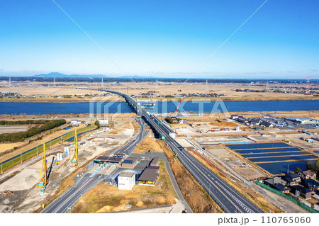 圏央道の4車線化工事と神崎IC、道の駅発酵の里こうざき 圏央道の4車線化工事と神崎IC、道の駅発酵の里こうざき 110765060