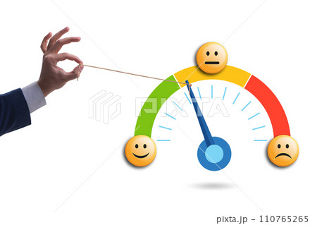 Satisfaction meter in customer opinion concept 110765265