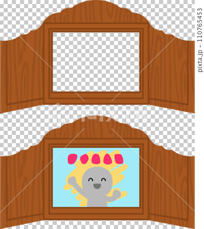 紙芝居の木製の枠 110765453