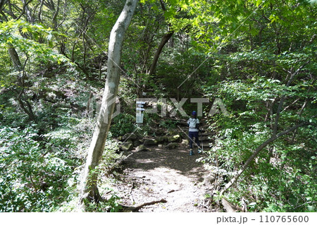 群馬県渋川市　水沢観音側からの登る水沢山　お休み石休憩場所　2023年10月2日 110765600