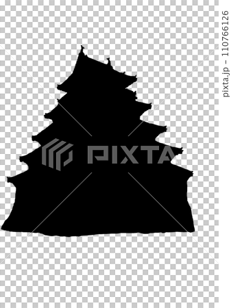 Japanese castle silhouette Japanese castle silhouette 110766126