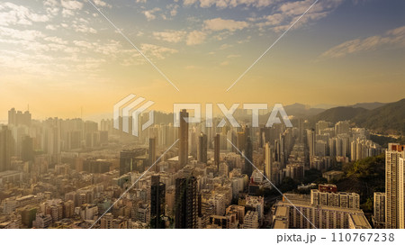 Panoramic urban skyline with skyscrapers, hong kong Jan 7 2024 Panoramic urban skyline with skyscrapers, hong kong Jan 7 2024 110767238