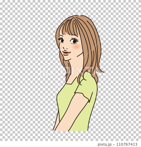 半長髮可愛女上半身 110767413