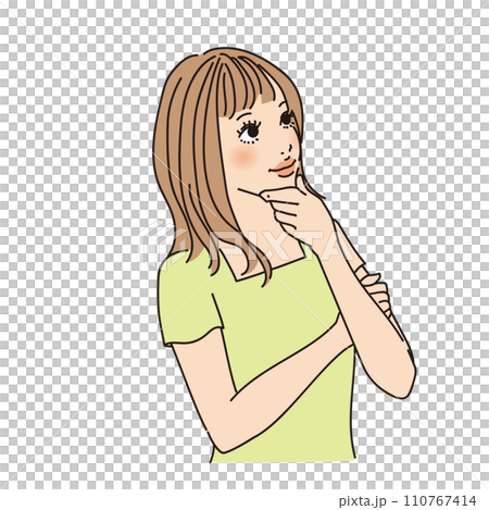 半長髮可愛女上半身 110767414