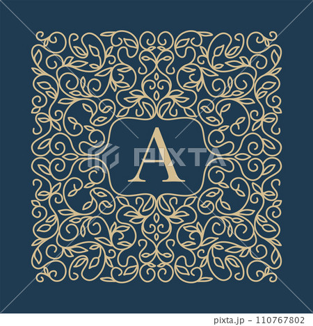 art nouveau frame greeting card 110767802