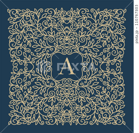 art nouveau frame greeting card 110767803