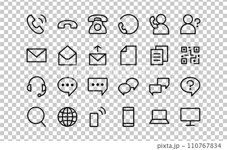 聯絡我們黑線繪圖圖示集 聯絡我們黑線繪圖圖示集 110767834