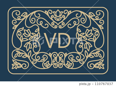 art nouveau frame greeting card 110767837