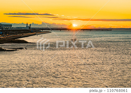 多摩川スカイブリッジ 初日の出 多摩川スカイブリッジ 初日の出 110768061